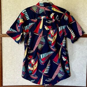 Arrow Vintage 90s Sail Boat Sailing Team Button Front Shirt - Large